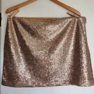 gold sequin mini skirt 14 gap